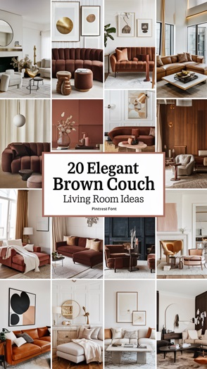 20 Elegant Brown Couch Living Room Ideas