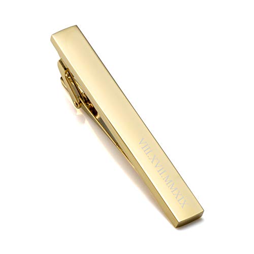 Jovivi Personalized Custom Message Tie Clip Bar for Skinny Necktie Ties, Groomsmen Mans Fathers Day Wedding Gifts