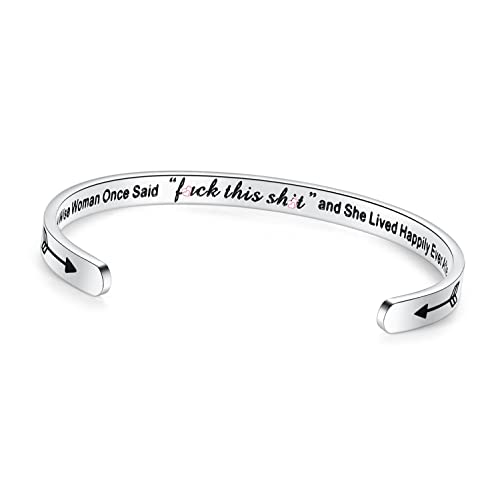TONY & SANDY Coworker Leaving Gifts for Women Christmas Retirement Funny Gag Divorce A Wise Woman Once Said Bracelet Inspirational Jewelry Goodbye New Job Nurse Friend White Elephant Adults