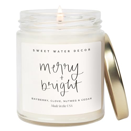Sweet Water Decor Merry and Bright Candle - Bayberry, Fir, ...