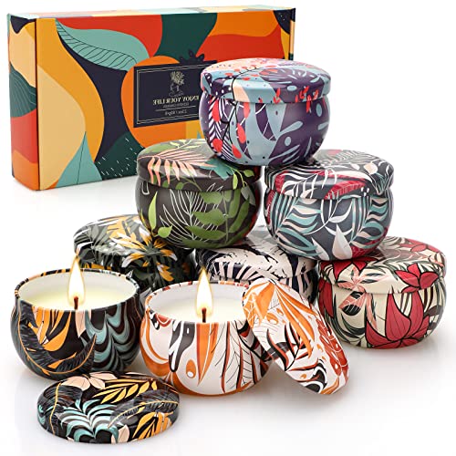 Candles Gifts for Women, 8 Pack Scented Candles Gift Set, Aromatherapy Candles for Home Scented, Soy Wax Jar Candle for Meditation, Bath, Yoga, Ideal Gift for Christmas Birthday Hostess Housewarming