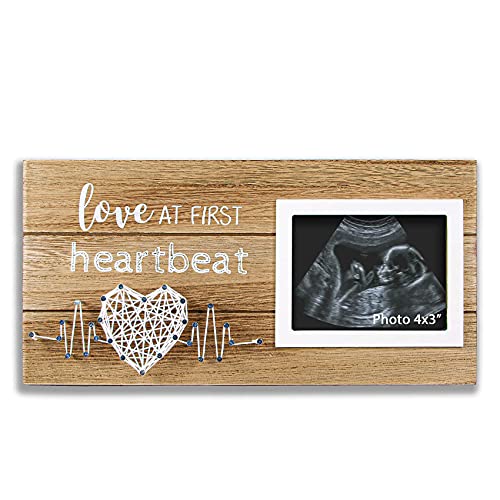 VILIGHT New Mom Gifts - Pregnancy Announcements Baby Gender Reveal Gifts - Love At First Heartbeat Sonogram Picture Frame for Standard 4