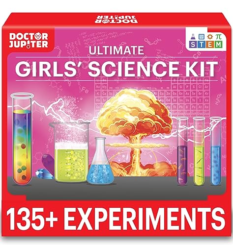Doctor Jupiter Girls Science Kit for Kids Ages 8-10-12-14 | Birthday Gift Ideas for 8,9,10,11,12 Year Old Girls| 6-8 Experiments of Different Sciences| STEM Learning & Educational Toys