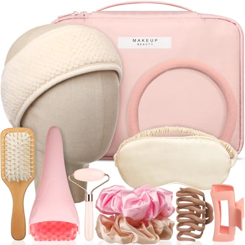 Sawysine 11 Pcs Pink Gift Box for Women Pink Birthday Basket Gifts Travel for Girls Aesthetic Bags Makeup and Skin Care Spa Kit Teacher Daughter Girlfriend