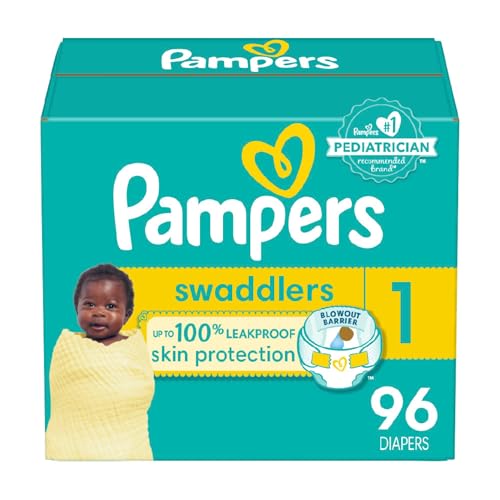 Pampers Baby Diapers - Swaddlers - Size 1, 96 Count, Ultra Absorbent Disposable Infant Diaper