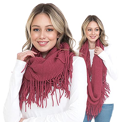 BASICO Infinity Scarf Fall Winter Scarfs for Women Solid, Plaid ...