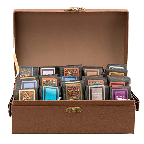 Coffee Trunk of Samplers, 20(1.75oz) Sample Bags, Light-Medium Roast, Gourmet Coffee Gift