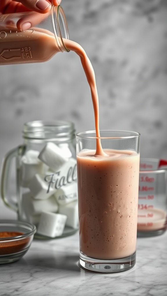 A refreshing strawberry banana smoothie ready to be enjoyed.