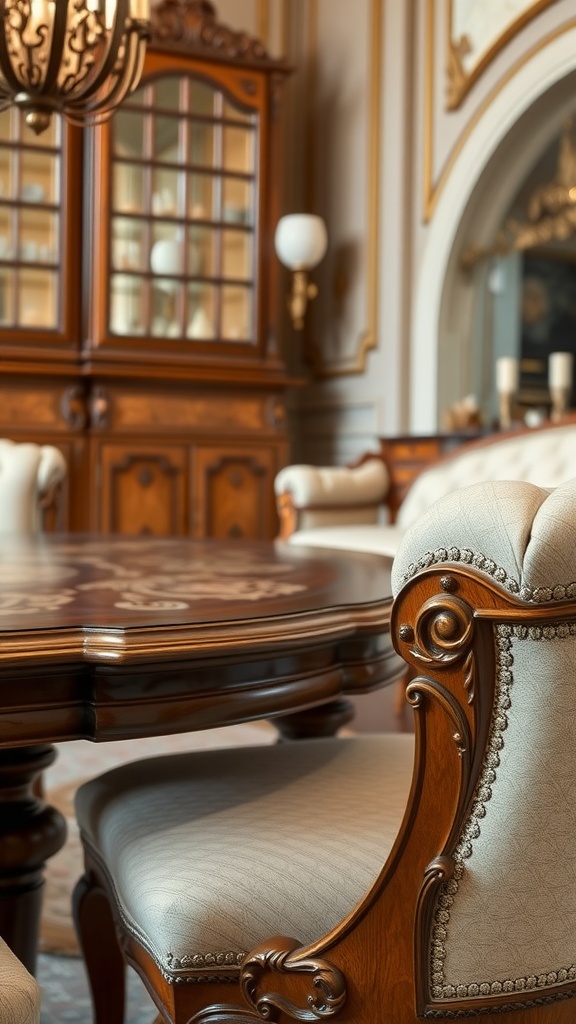 Elegant handcrafted furniture showcasing Italian interior design