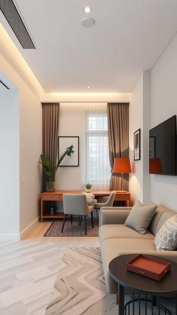 A cozy and inviting condo interior with a modern design.