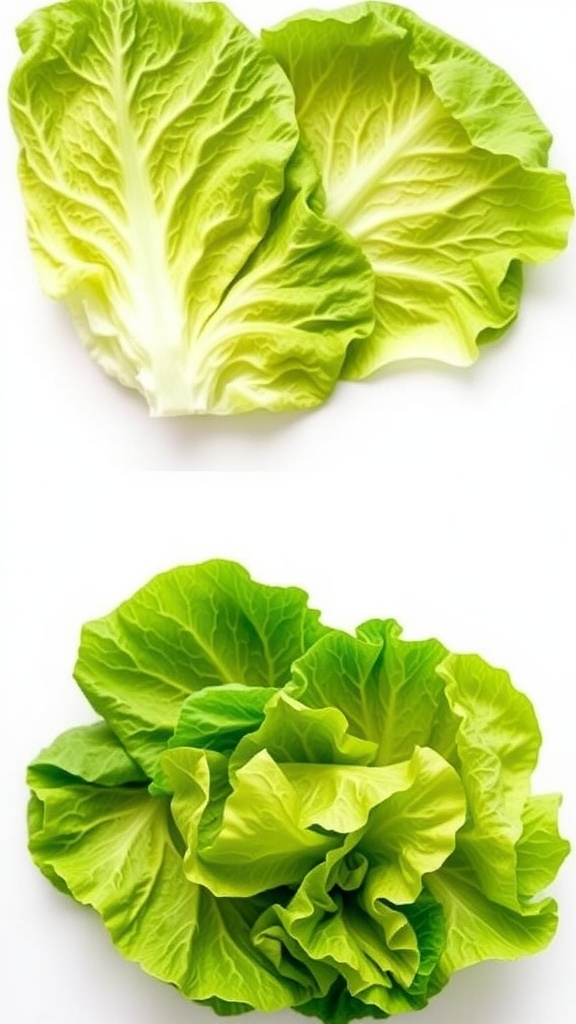 Cabbage and lettuce leaves for making egg roll wrappers
