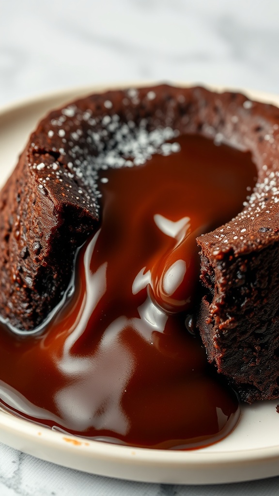 A delicious chocolate lava cake with a rich molten center.