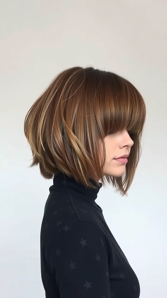 Choppy bob hairstyle with textured ends