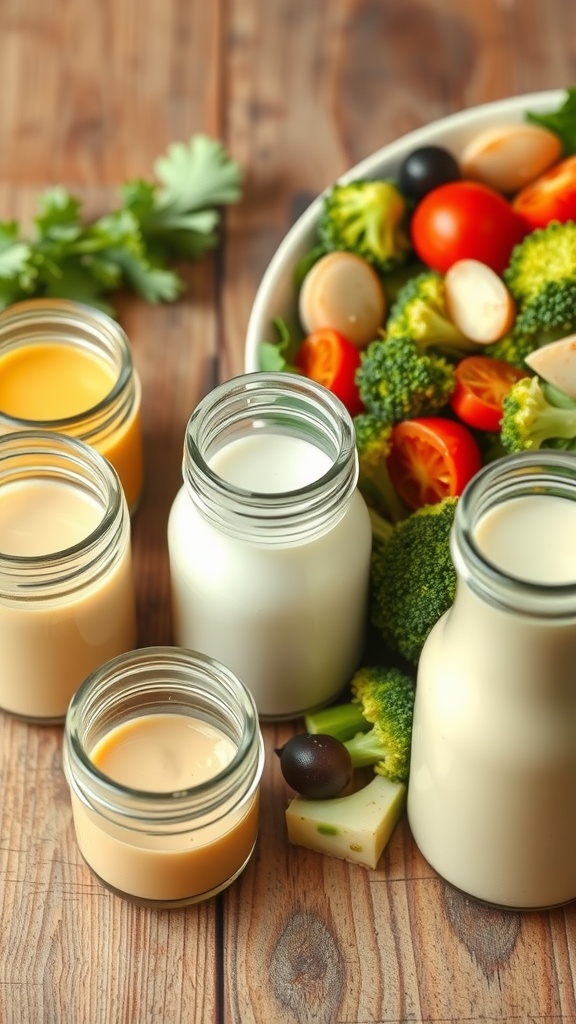 Creamy dressing options for a vibrant broccoli salad