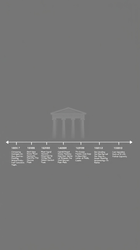 Timeline showcasing the history and evolution of neoclassical design.