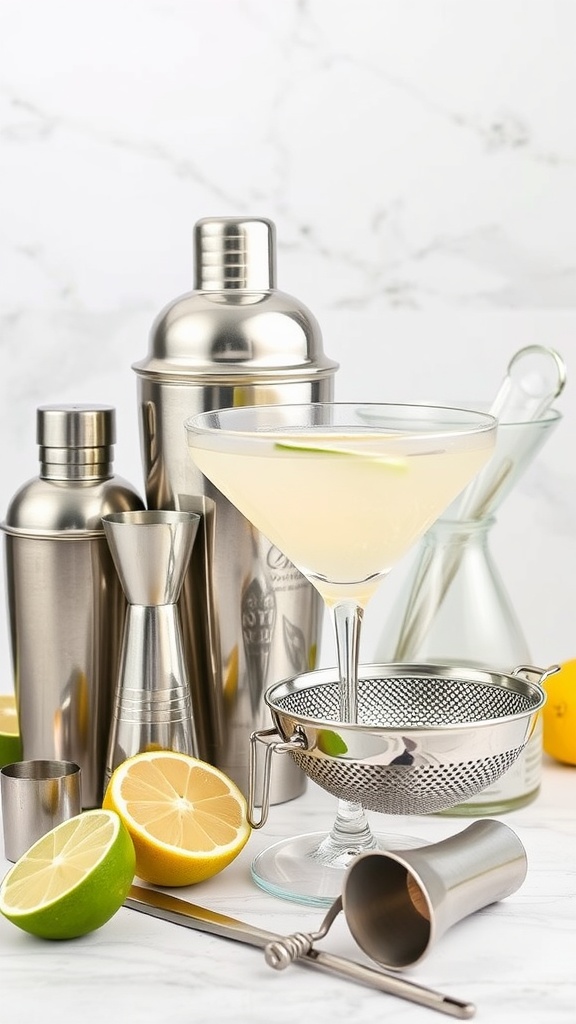 Cocktail mixing tools for making a margarita