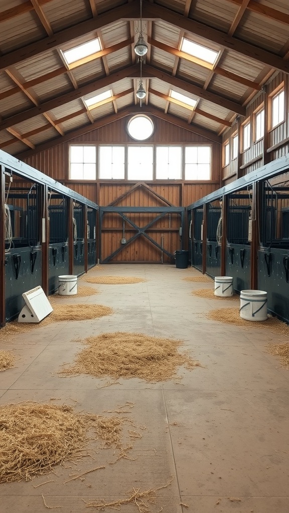 Interior of a barndominium with a spacious layout, providing ideas for pet-friendly design.
