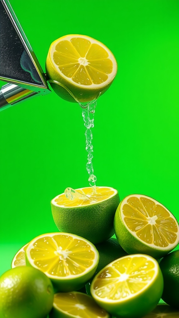 Fresh limes being juiced for margarita