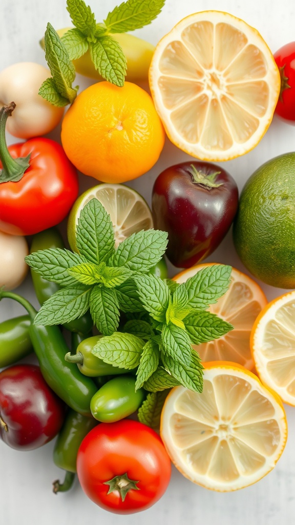 Ingredients and fresh produce for crafting a margarita