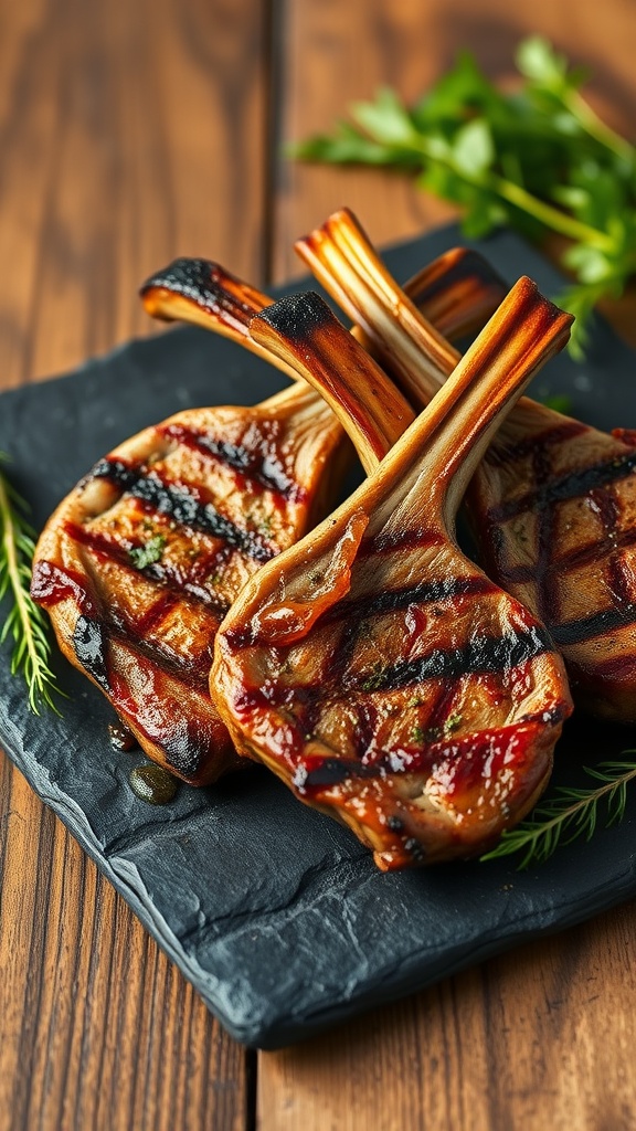 Grilled lamb chops with smoky paprika seasoning