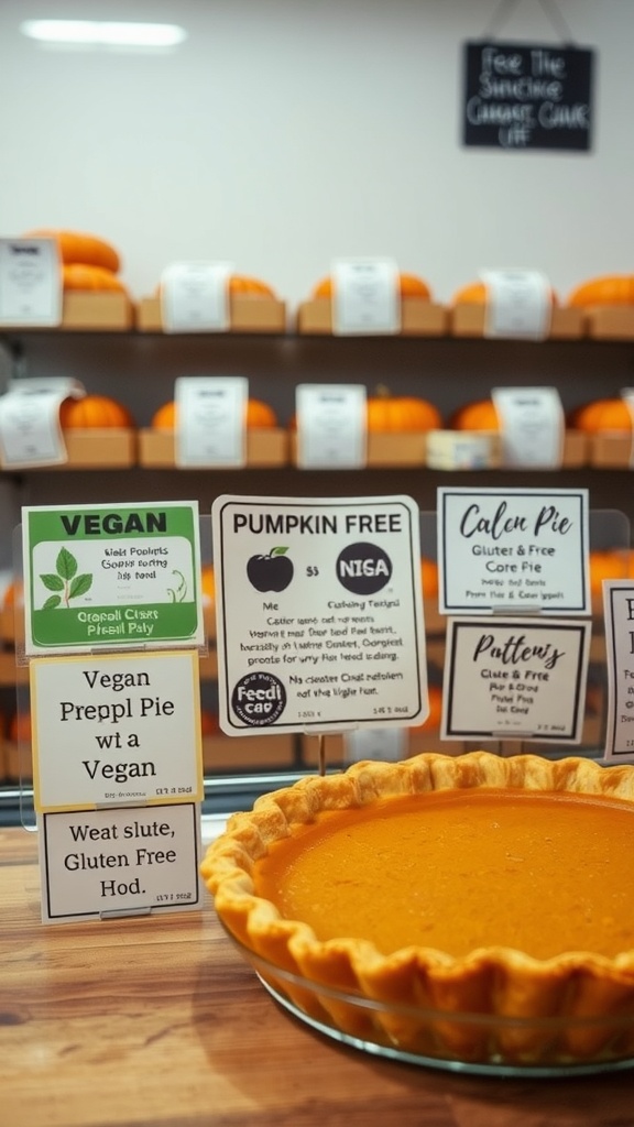 A delicious pumpkin pie with a golden crust, showcasing its creamy filling and perfect for seasonal celebrations.