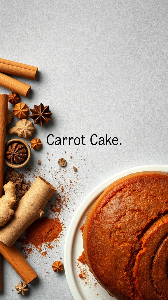 Spices and carrot cake ingredients.