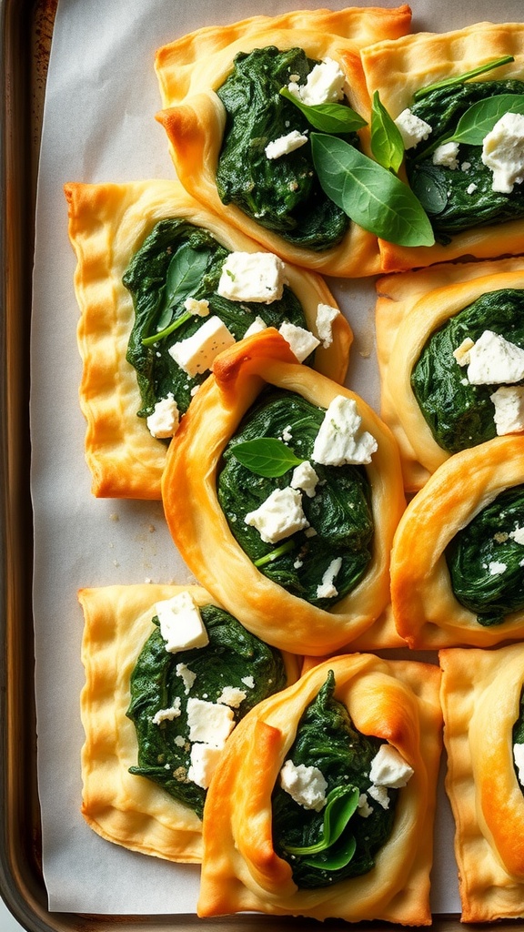 Spinach and Feta Puff Pastry Bites