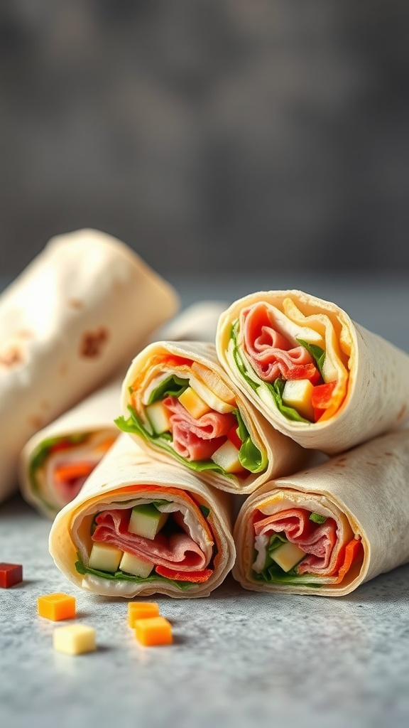Tortilla Roll-Ups with various fillings