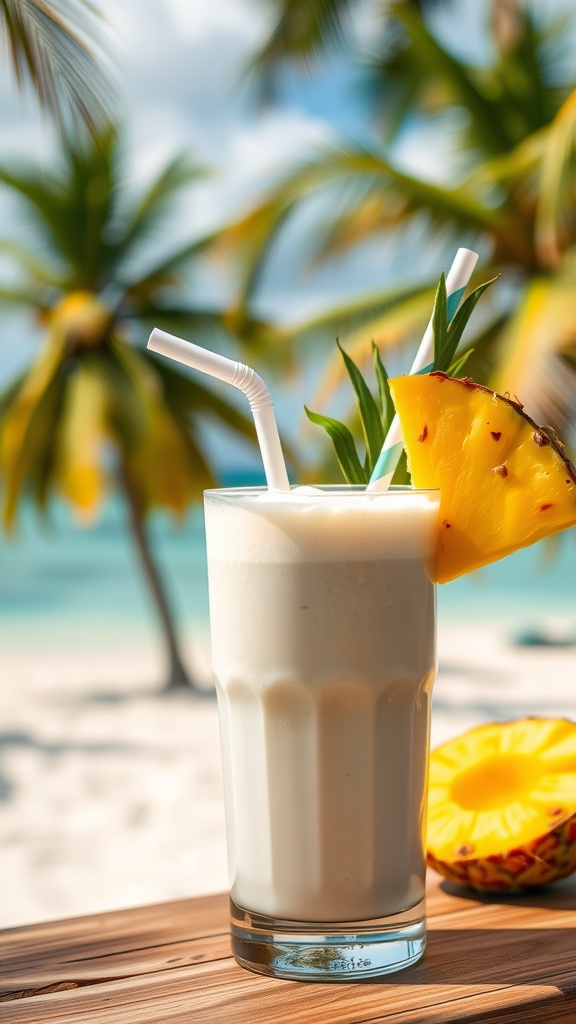 A refreshing smoothie made with tropical fruits and coconut yogurt.
