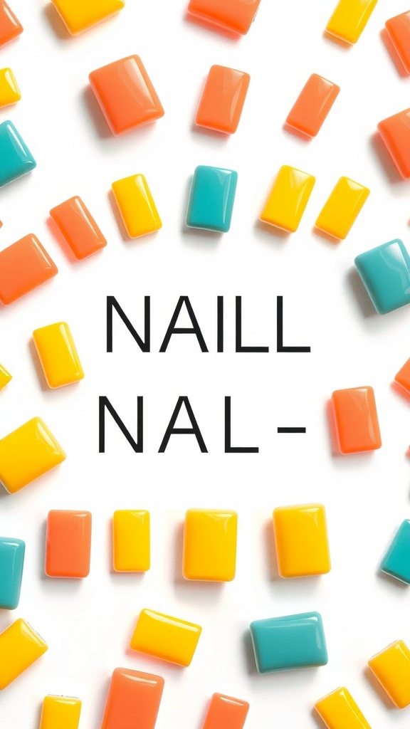 A variety of vibrant nail polish colors in a circular arrangement.