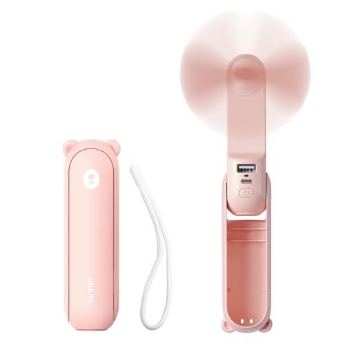 JISULIFE Handheld Mini Fan, 3 IN 1 USB Rechargeable Portable ...