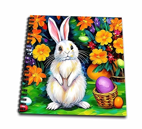 Memory Book 12 x 12 inch - Charming Easter Bunny, Purple Egg in a Basket, Spring Flowers Gift Alexis Design - Holidays Easter