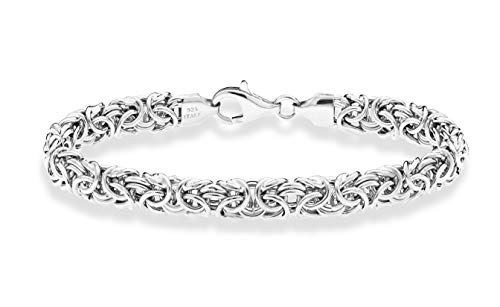 Miabella Italian 925 Sterling Silver Byzantine Bracelet for Women, Handmade ...