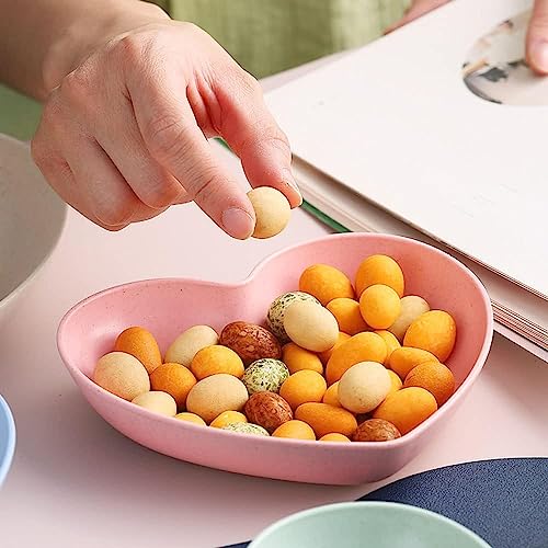 VATSHVI Plastic Heart Shape Small Snack Dessert Dishes Unbreakable Set ...