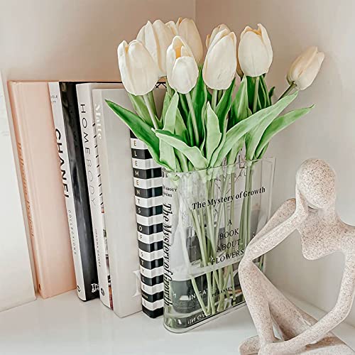 Puransen Clear Book Flowers Vase - Cute Bookshelf Decor; Unique ...