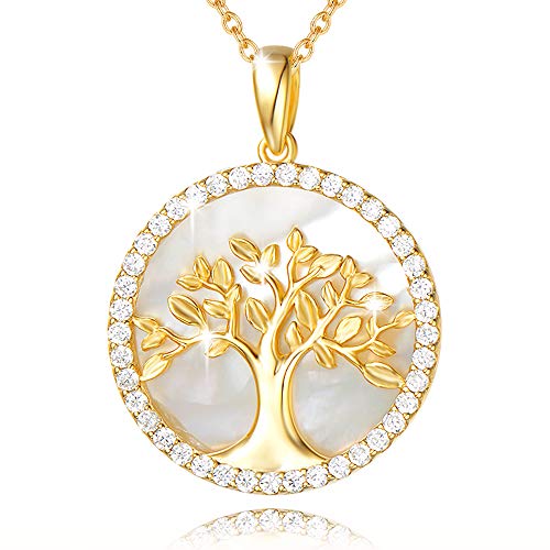 Agvana Gold Tree of Life Necklace for Women Gold Plated ...