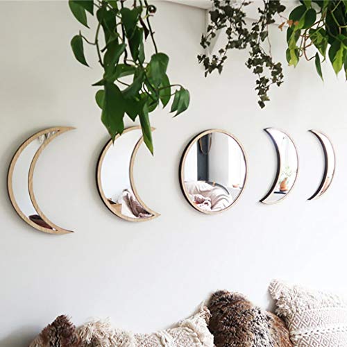 5 Pieces Scandinavian Natural Decor Acrylic Wall Decorative Mirror Interior ...