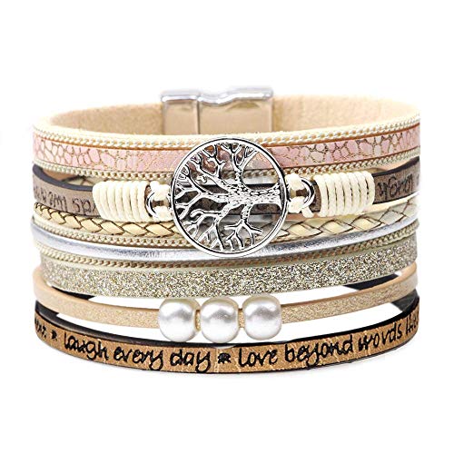 Inspirational Gifts, Tree of Life Leather Bracelets for Women, Trendy ...