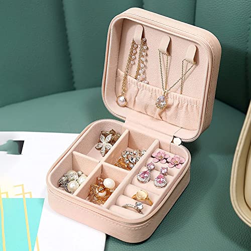 Fresh creation Jewellery Organiser PU Leather Zipper Portable Storage Box ...