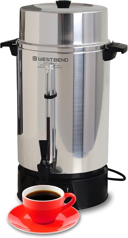 West Bend 33600 Commercial 100-Cup Coffee Urn, NSF Approved, Polished