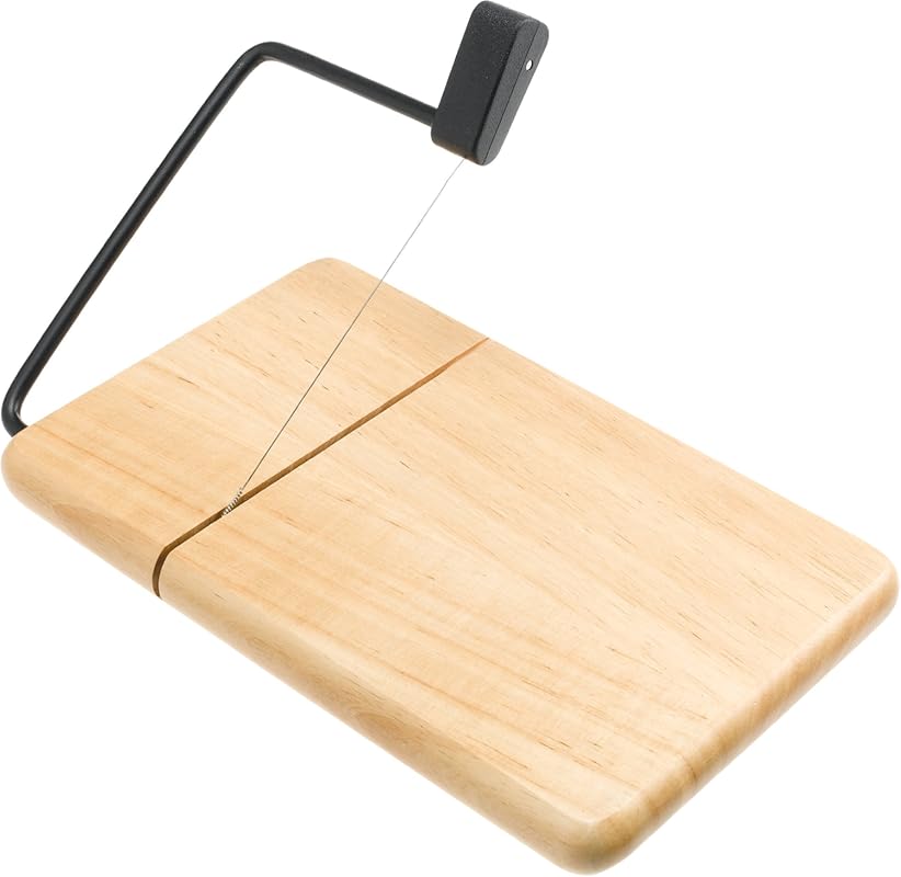 Prodyne Thick Beechwood Cheese Slicer, Durable Wooden Board for Firm a