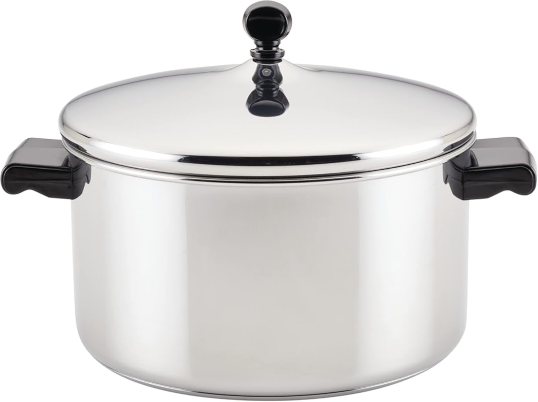 Farberware Classic 6-Quart Stainless Steel Stockpot with Lid, Silver,