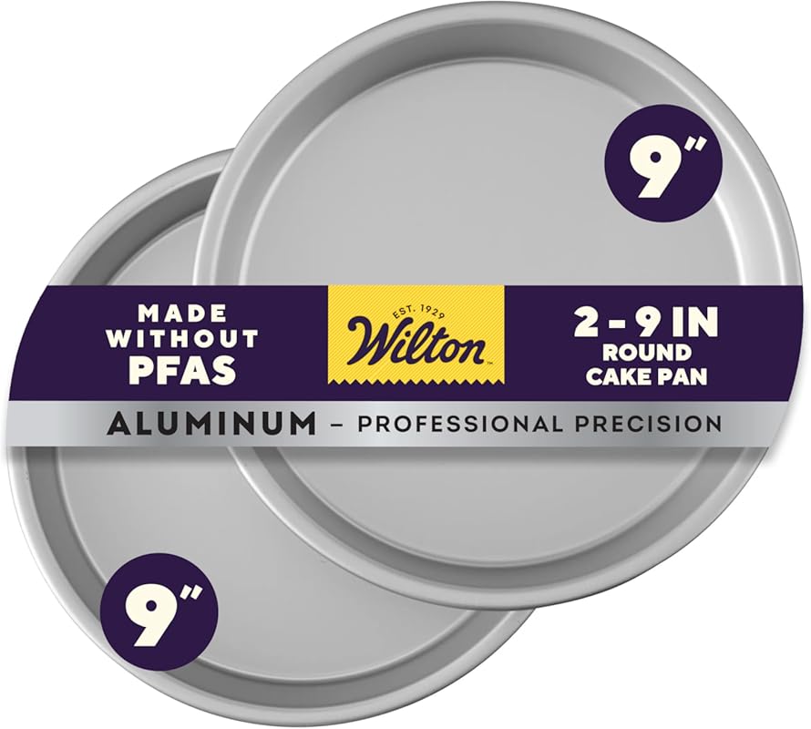 Wilton 2-Piece 9 x 2 Inch Round Cake Baking Pan Set, Even Heating Alum