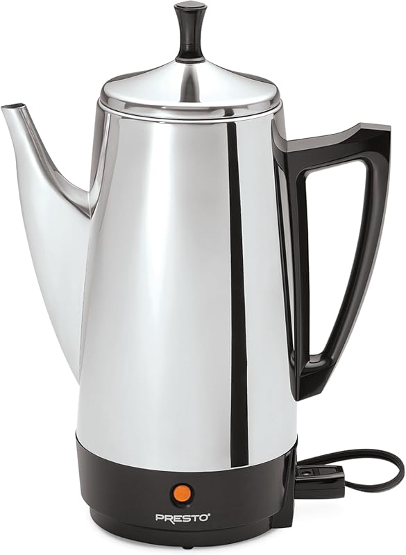 Presto 02811 Electric Coffee Percolator, Stainless Steel, 2-12 Cups, E