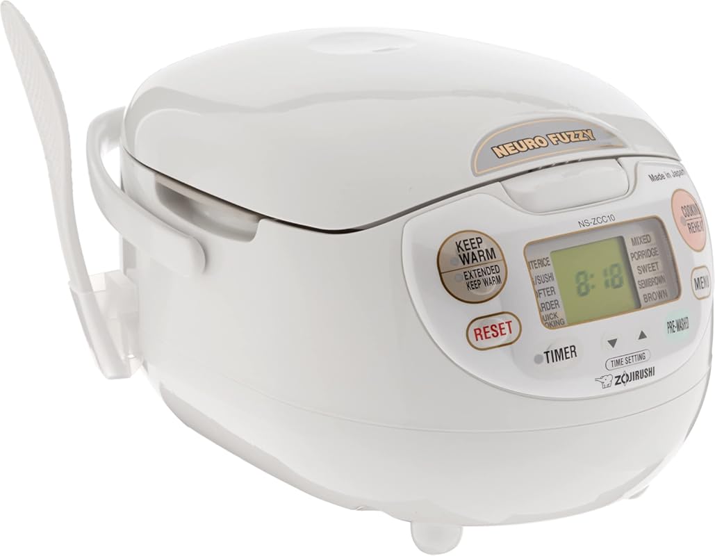 Zojirushi NS-ZCC10 Neuro Fuzzy Rice Cooker & Warmer, 5.5-Cup Uncooked 
