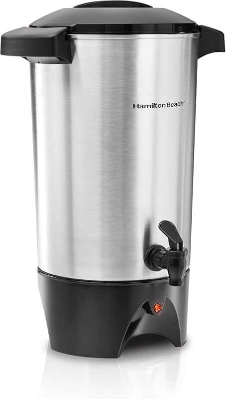 Hamilton Beach 45 Cup Coffee Urn and Hot Beverage Dispenser, Silver, f