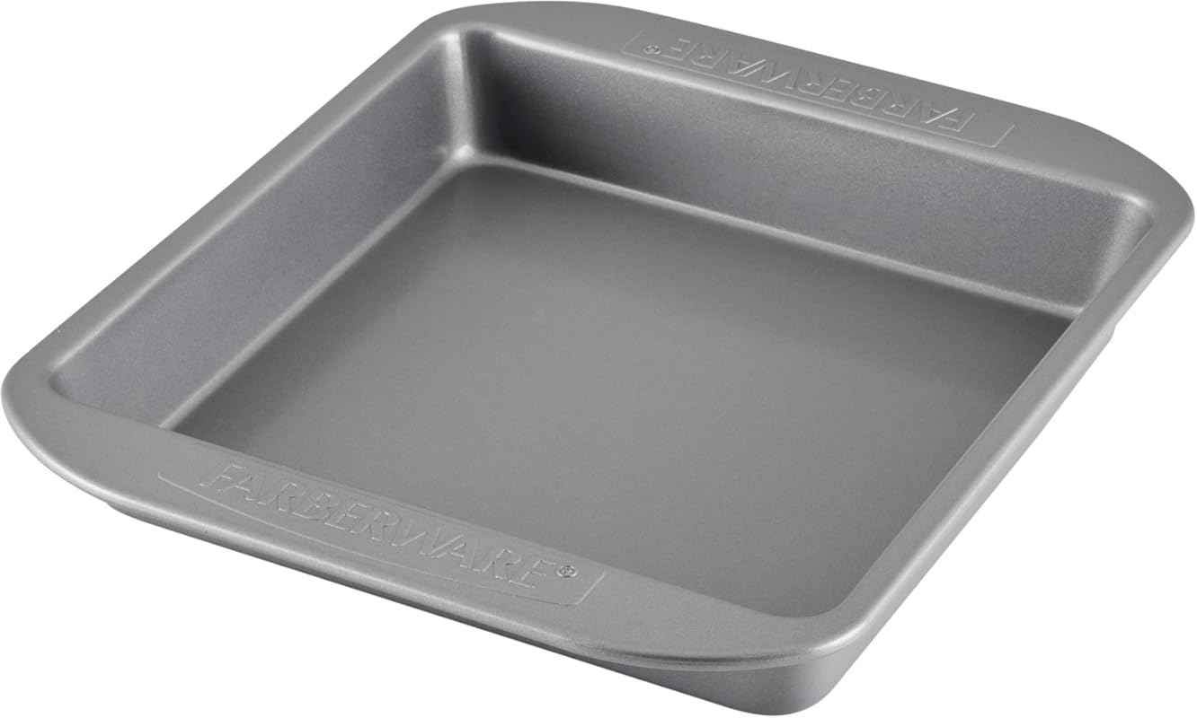 Farberware Nonstick Bakeware 9-Inch Square Cake Pan, Gray, Durable for