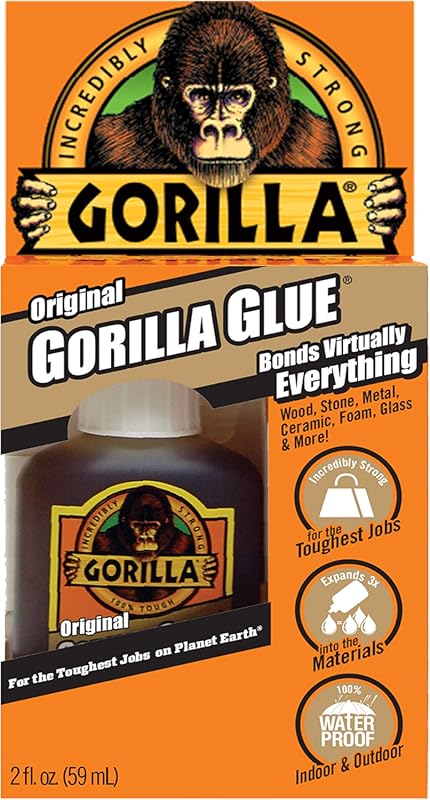Gorilla Original Gorilla Glue, Brown - 2oz Waterproof Polyurethane Adh