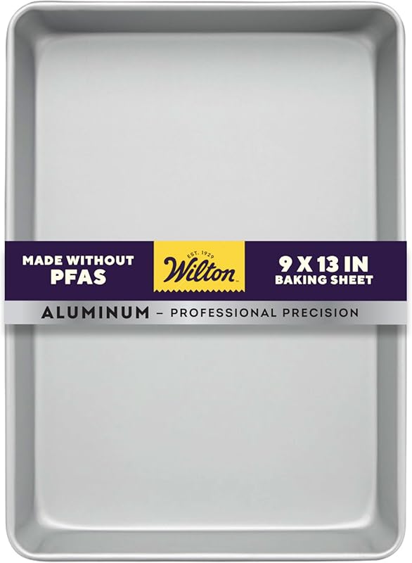 Wilton Natural Anodized Aluminum 9x13 Inch Rectangular Sheet Pan, PFAS
