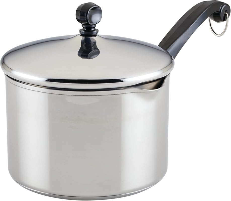 Farberware Classic 3-Quart Stainless Steel Covered Straining Saucepan,